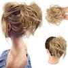 Messy Hair Bun Tousled Updo Messy Bun Hair Piece Straight Curly Mix Ponytail Extensions Fake Synthetic Elastic Band Scrunchies Hairpiece for Women Girls Bun Hair Piece for Women(Q17 Light Pink) view 2
