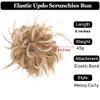 Messy Hair Bun Tousled Updo Messy Bun Hair Piece Straight Curly Mix Ponytail Extensions Fake Synthetic Elastic Band Scrunchies Hairpiece for Women Girls Bun Hair Piece for Women(Q17 Light Pink) view 4