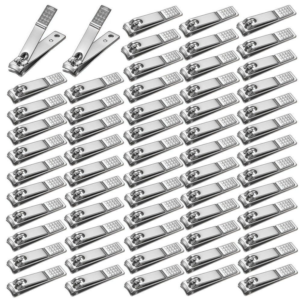 AVERZELLA 60 Pcs Stainless Steel Nail Clippers & Toenail Clippers for Men and Women, Nail Clipper Set Fingernail Clipper Bulk for Toenail and Finger Nails for Home, Travel or Bulk Use (Silver)