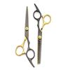 6.0 inch Black gold professional barber hairdressing scissors to cut bangs, flat tooth scissors, thinning scissors set tool, hair scissors (Black gold Dental scissors) view 2