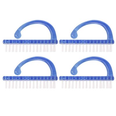 Beavorty 4pcs Stiff Bristle Fingernail and Toenail Brush for Cleaning Nail Scrub Brushes for Easy Dust and Debris Removal Compact and Lightweight Design Blue