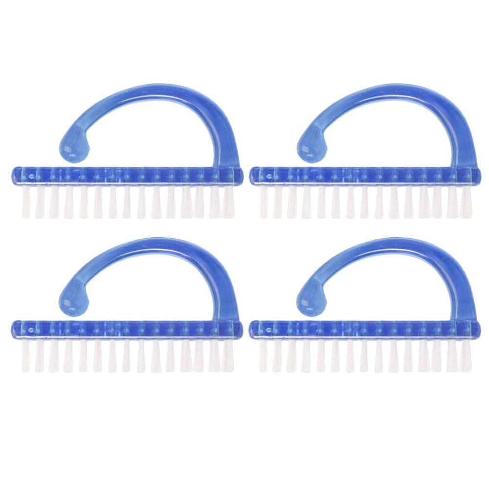 Beavorty 4pcs Stiff Bristle Fingernail and Toenail Brush for Cleaning Nail Scrub Brushes for Easy Dust and Debris Removal Compact and Lightweight Design Blue