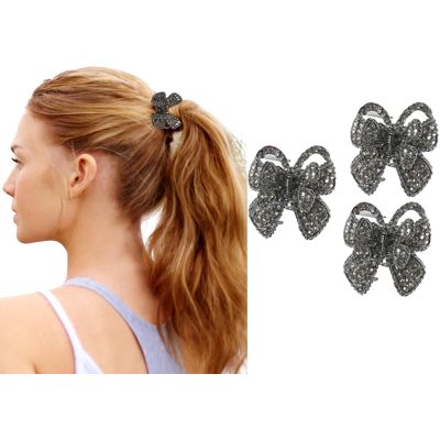 FOMIYES Rhinestone Hair Claw Clip for Women Small Elegant Ponytail Holder Hair Bun Accessory for Daily Wear and Special Occasions 1.25X1.37X3.54 Inches