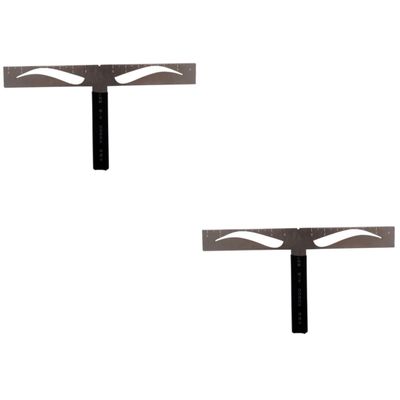 FOMIYES 2pcs Professional Eyebrow Stencil Kit Ruler Positioning Eyebrow Caliper for Measuring Makeup Tools for Lazy Beginners