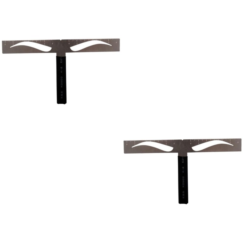 FOMIYES 2pcs Professional Eyebrow Stencil Kit Ruler Positioning Eyebrow Caliper for Measuring Makeup Tools for Lazy Beginners
