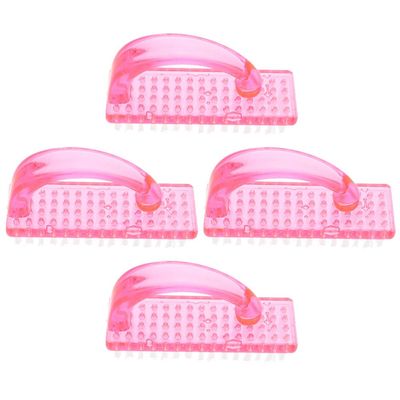 Beavorty 4pcs Nail Cleaning Brush Ergonomic Fingernail and Toe Scrubber for Easy Nail Care Lightweight Design for Manicure and Soft Bristles for Gentle Cleaning