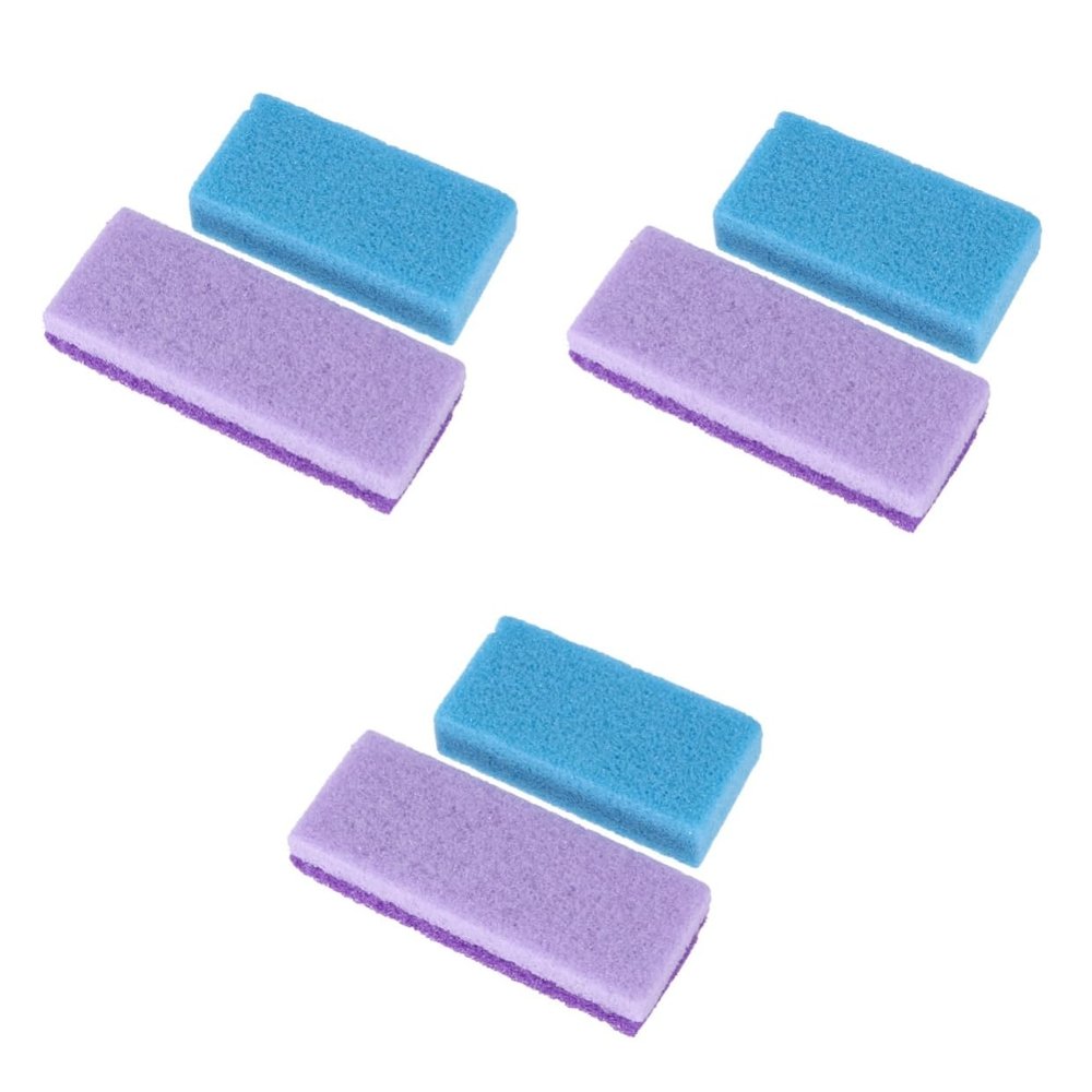 FRCOLOR 6pcs Natural Stone Foot Care Exfoliator Pedicure Tool Callus Remover Scrubber for Feet Sponge Block Eco-Friendly Random Color
