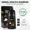 Black Hair Dye Shampoo 3 in 1 for Gray Coverag Color Shampoo for Women/Men Instant Herbal Semi Permanent champu para canas view 3