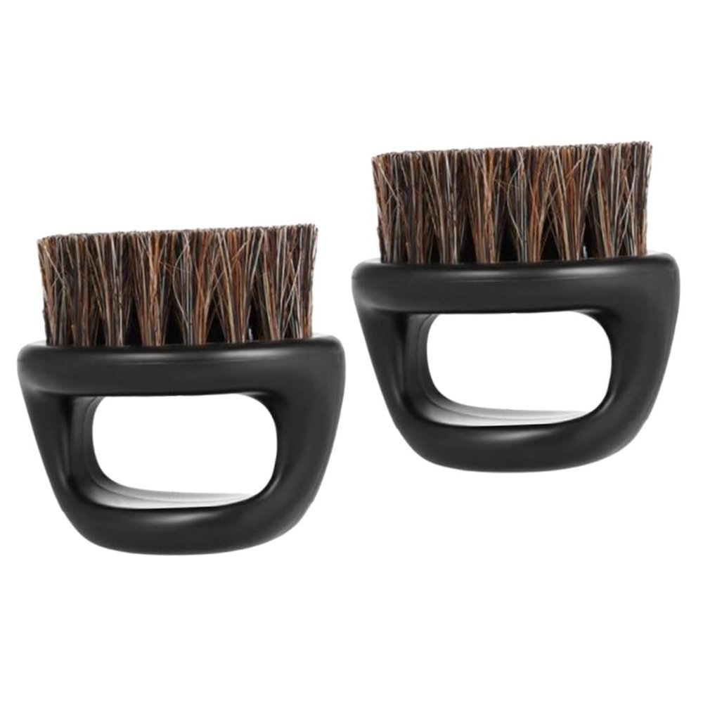 FOMIYES 2pcs Men's Hair Brush Barber Tool Beard Brush Portable Shaving Comb Gentle Bristles for Mustache