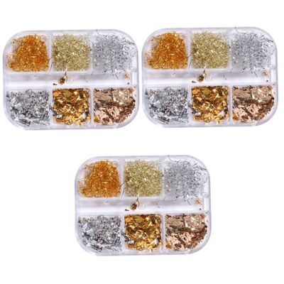FOMIYES Nail Art Foil Glitter Decor and Silver Sequins for Nail Art Easy to Apply for Manicurists and Personal Use