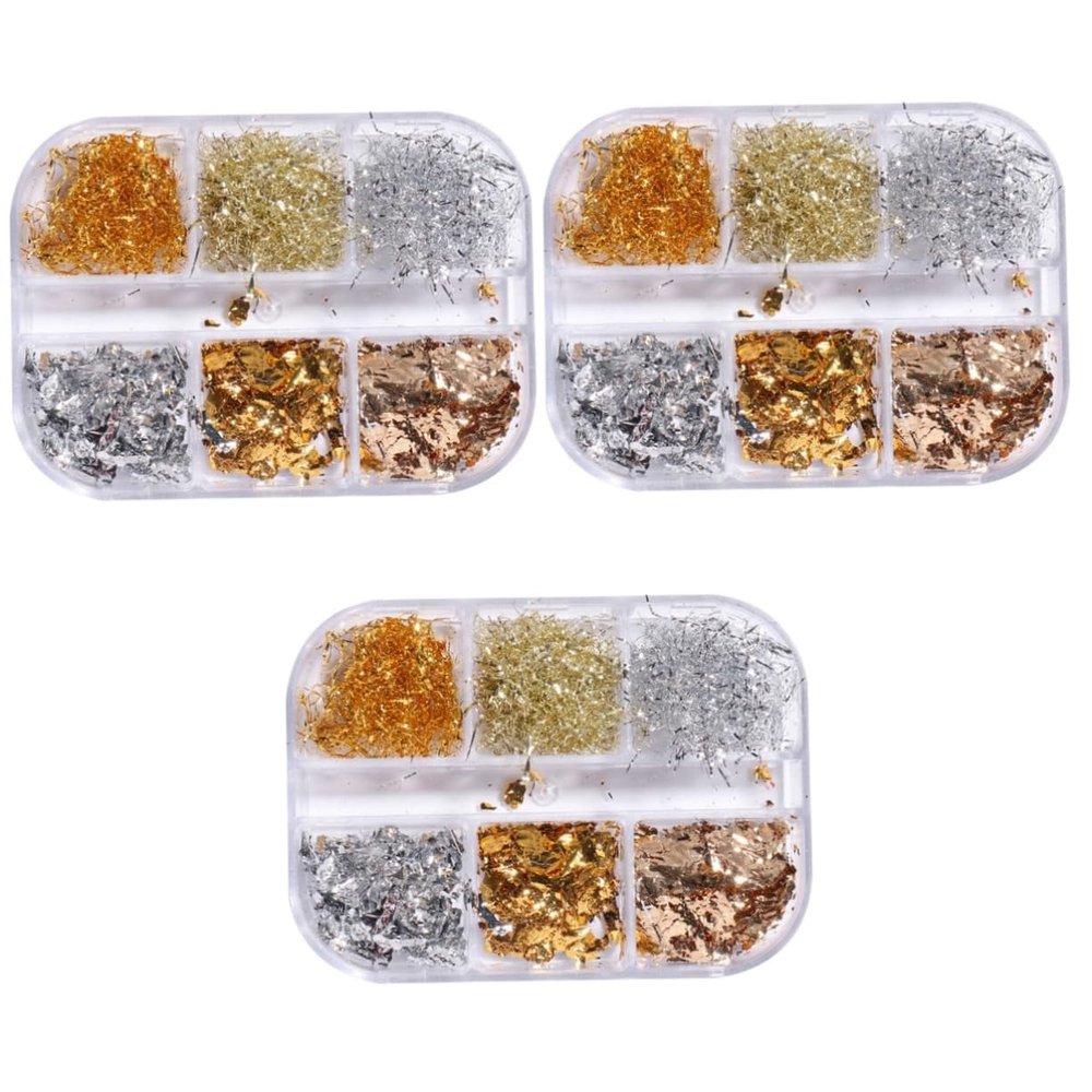 FOMIYES Nail Art Foil Glitter Decor and Silver Sequins for Nail Art Easy to Apply for Manicurists and Personal Use