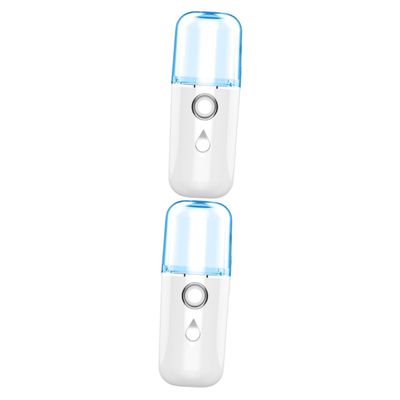 FOMIYES 2pcs USB Charged Portable Facial Mister Nano Mist Spray Moisturizer Humidifier for Face Random Style