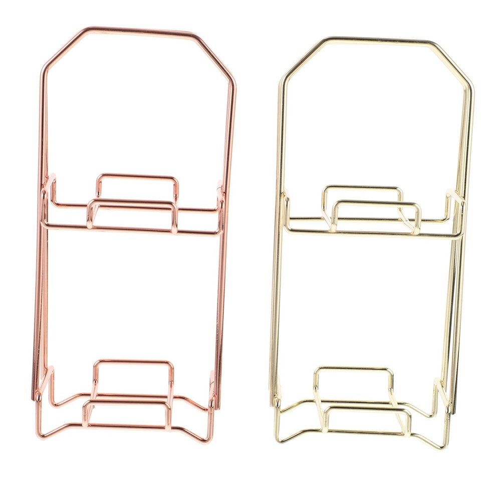 FRCOLOR 6pcs Two-layer Sponge Powder Puff Holder Stylish Makeup Egg Rack for Easy Storage and Elegant Design Gold and Rose Gold Finishes