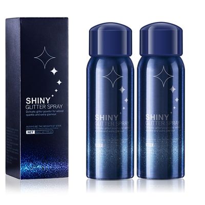 2 Pcs Body Glitter Spray, Perfect Body Glitter for Music Festival Stage Makeup and Festival Rave Shimmer Spray Highlighter Makeup.