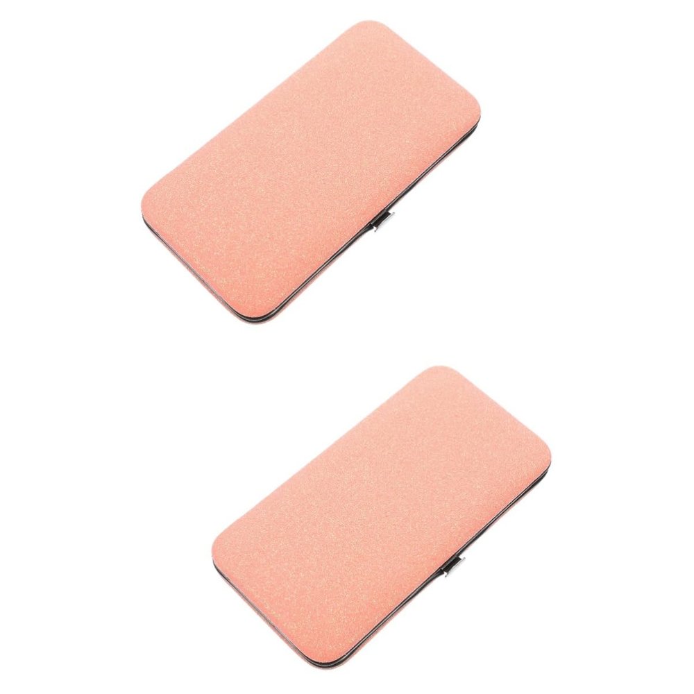 FOMIYES 2pcs Box Professional Lash Tweezer Holder Case Portable Makeup Box Travel Tweezer Storage Pink
