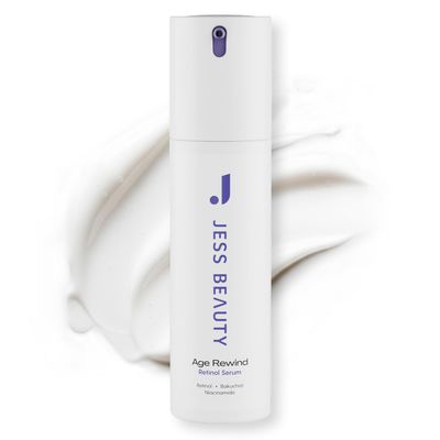 JESS BEAUTY | Age Rewind Retinol Serum | Gentle Retinol Treatment with Bakuchiol, Niacinamide & Panthenol | Smooths Fine Lines, Brightens & Renews Skin Overnight | Korean Skincare 1 fl oz