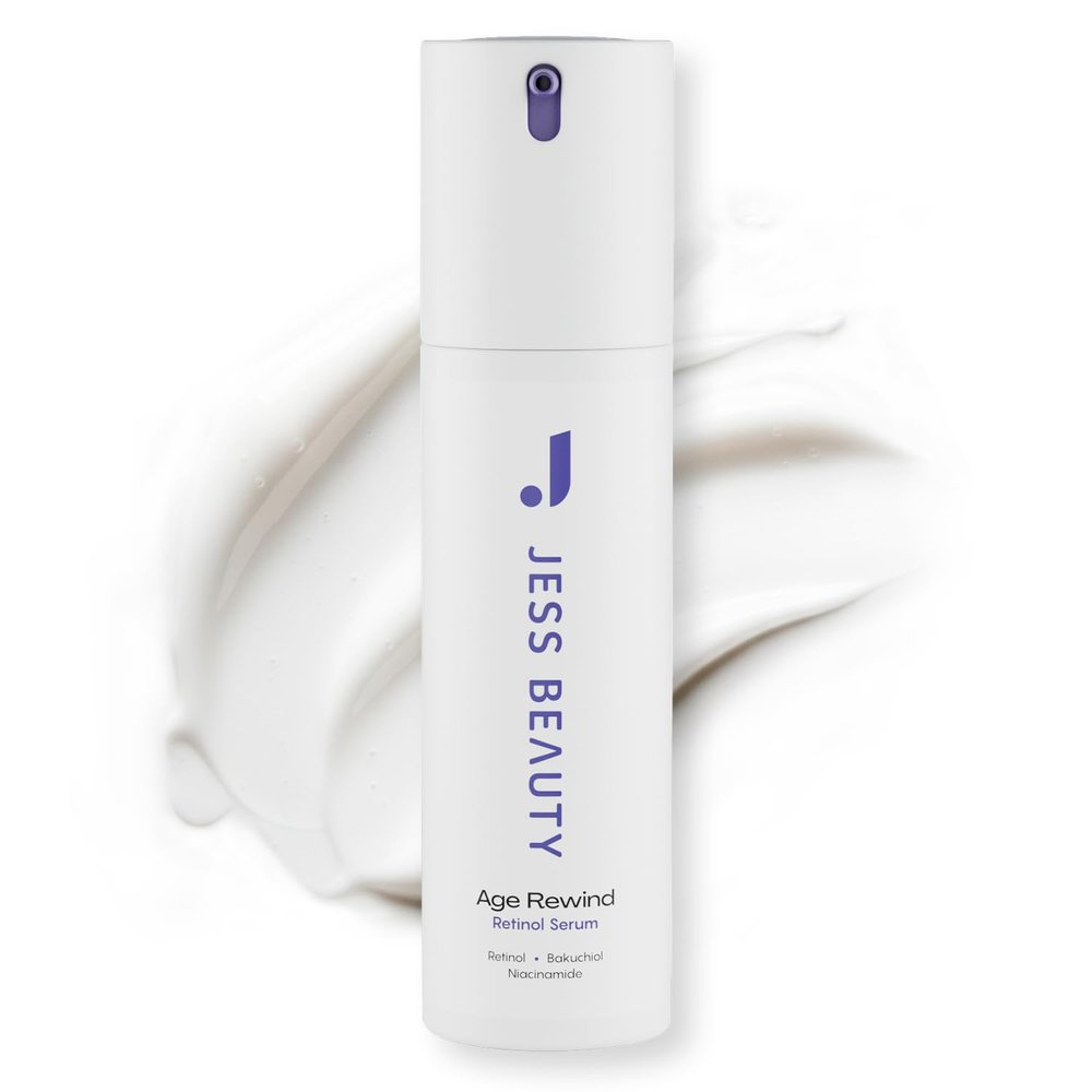 JESS BEAUTY | Age Rewind Retinol Serum | Gentle Retinol Treatment with Bakuchiol, Niacinamide & Panthenol | Smooths Fine Lines, Brightens & Renews Skin Overnight | Korean Skincare 1 fl oz
