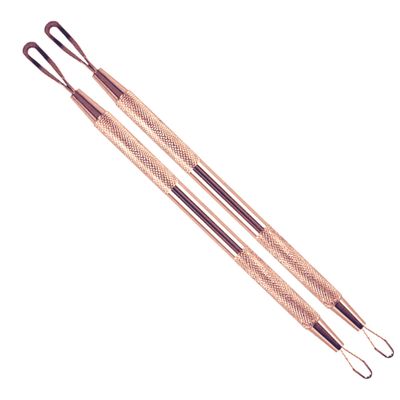 2 Professional Stainless Steel Blackhead Remover Blemish Extractor Tool Acne Skin Nose Face Tzone Whitehead Zit Pimple Popper Comedone Pustule Removal Double Ended 2 in 1 Nonslip