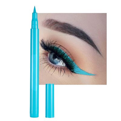 Dragonranee Liquid Matte Eyeliner, Rainbow ColorfulNeon Eyeliner Pencil Pigmented Waterproof Smudgeproof Long Lasting Gel Eye Liner Pen Christmas Halloween Makeup Gift Kit for Women (Sky Blue#5)
