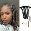 0.4cm & 0.6cm Width, 4-14 Inches10, 30, 60, 100 Strands Options 100% Real Human Hair Dreadlock Extensions for Men/Women/Kids, Handmade Permanent Loc Extension Bundles (0.6cm, 8inches, 100Strands) view 1