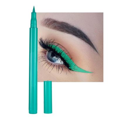 Dragonranee Liquid Matte Eyeliner, Rainbow ColorfulNeon Eyeliner Pencil Pigmented Waterproof Smudgeproof Long Lasting Gel Eye Liner Pen Christmas Halloween Makeup Gift Kit for Women (Green#4)