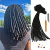 0.4cm & 0.6cm Width, 4-14 Inches10, 30, 60, 100 Strands Options 100% Real Human Hair Dreadlock Extensions for Men/Women/Kids, Handmade Permanent Loc Extension Bundles (0.4cm, 6inches, 30Strands) view 1