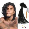 0.4cm & 0.6cm Width, 4-14 Inches10, 30, 60, 100 Strands Options 100% Real Human Hair Dreadlock Extensions for Men/Women/Kids, Handmade Permanent Loc Extension Bundles (0.4cm, 8inches, 60Strands) view 1
