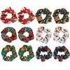 12PCS Christmas Hair Scrunchies, 4.3 Inch Santa Claus Xmas Tree Gingerbread Man Reindeer Patterns Elastic Hair Ties Christmas Ponytail Holders Hair Accessories for Women Girls (6 Styles) view 1
