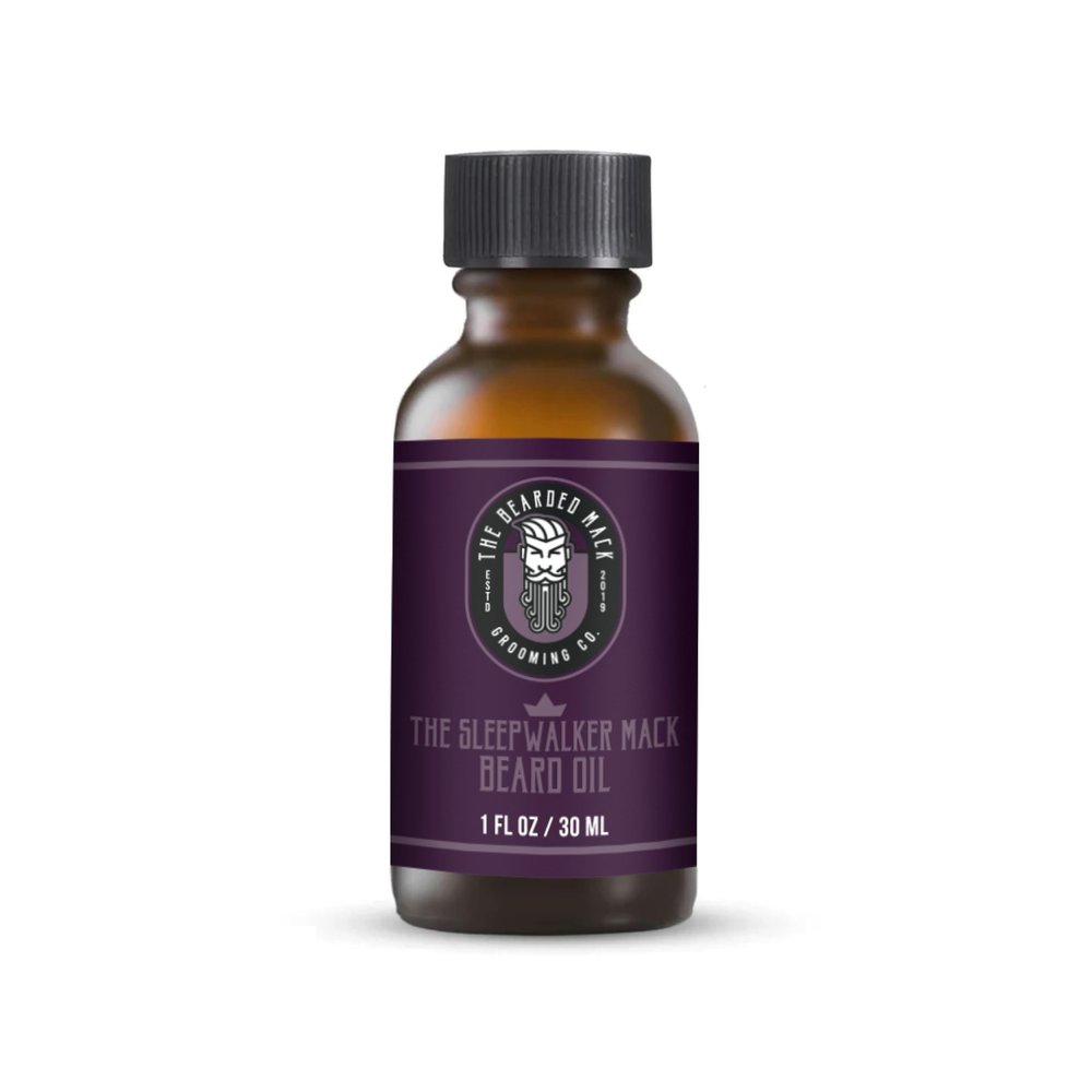 The Bearded Mack Grooming Co Beard Oil - Sleepwalker Mack - Lavender & Vanilla - Softens Beard, Removes Beard Itch & Promotes Healthy Beard Growth, 1 oz