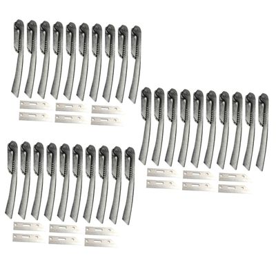 Beavorty 3sets Foldable Eyebrow Stainless Steel Trimmer with Replaceable Blades for Precise Eyebrow Shaping Portable Makeup Tool for Travel Black