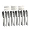 Beavorty 3sets Foldable Eyebrow Stainless Steel Trimmer with Replaceable Blades for Precise Eyebrow Shaping Portable Makeup Tool for Travel Black view 3
