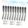 FOMIYES 3sets Foldable Eyebrow Trimmer Stainless Steel Replaceable Blades Portable Makeup Tool for Precise Eyebrow Shaping Lightweight and Easy to Clean Black view 2