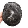 Mens Toupee Human Hair Toupee for Men Hair Replacement Swiss Lace Hair System for Men Hair Pieces Clear Poly Hairpiece Protesis Capilar Para Hombre #1B20 Off Black+20% Gray 9''x7'' view 4