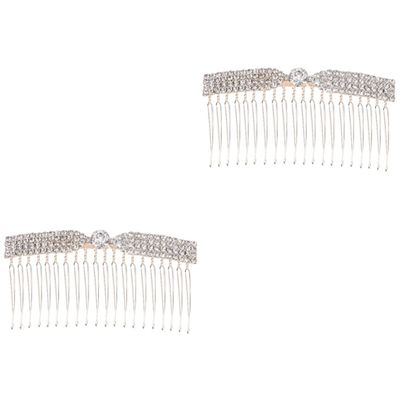 Beaupretty 2pcs Elegant Rhinestone Hair Comb Bang Insert for Women Hair Accessories Stylish Hairpin for Girls for Women