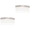 Beaupretty 2pcs Elegant Rhinestone Hair Comb Bang Insert for Women Hair Accessories Stylish Hairpin for Girls for Women view 1