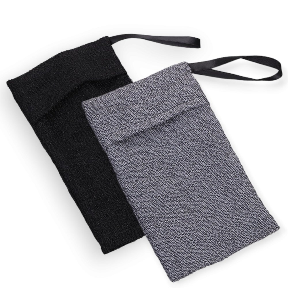 2PCS Different Roughness Soap Bag Exfoliating, Soap Saver Bag for Body Scrubber Exfoliator Bar Soap Holder Pouch for Shower Soap Sock