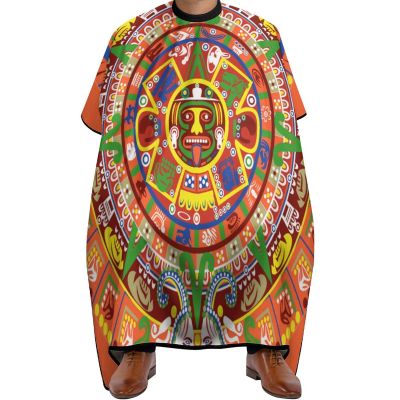 Aztec Calendar Barber Cape Professional Hair Cutting Apron Hairdresser Cape Barber Accessories for Men Women