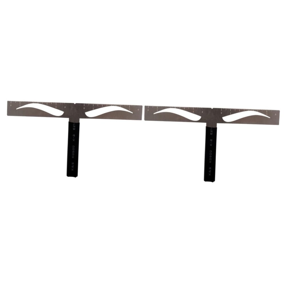 Beavorty 2pcs Eyebrow Makeup Kit Ruler Stencils Precise Eyebrow Drawing Natural Shape and Easy to Carry for Home Travel