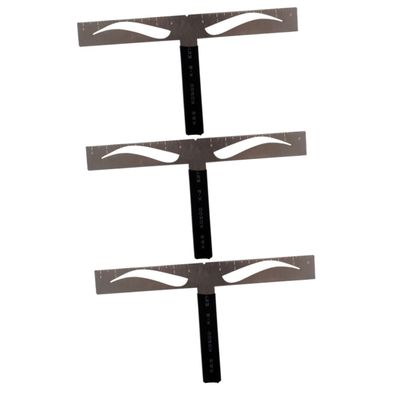 Beavorty 3pcs Three-point Eyebrow Stencil Ruler Kit Easy Eyebrow Makeup Tool Portable for Home Travel