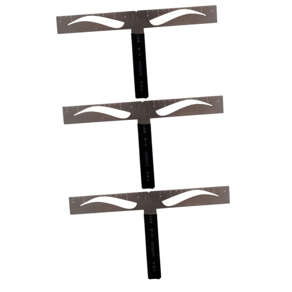 Beavorty 3pcs Three-point Eyebrow Stencil Ruler Kit Easy Eyebrow Makeup Tool Portable for Home Travel