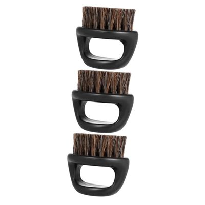 Beavorty 3pcs Men's Bristles Beard Brush Portable Shaving Tool Barber Hair Brush for Men