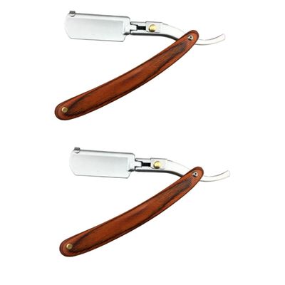 FOMIYES 2pcs Chic Straight for Men Vintage Metal Manual Shaving Tool for Barber Shops and Hair Salons Portable Design for and Grooming