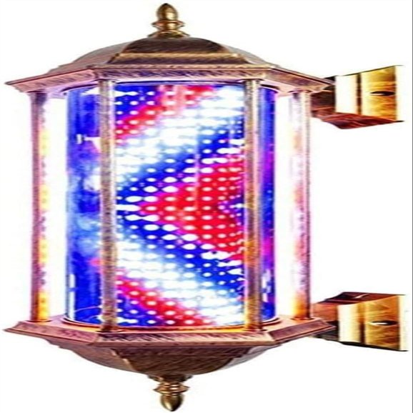 KouRY Barber Pole Light Barber Pole LED Waterproof and Sun-Proof Wall-Mounted Hair Salon Light, Durable and Energy Efficient in Roman Style. (Color : B, Size : B)
