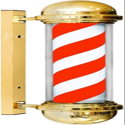 Barber Pole Light Barber Pole LED Red White Blue Rotating Light LED Stripes Pole Light Hair Salon Sign Wall Mount Rotating Light (Color : Red White)