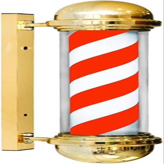 Barber Pole Light Barber Pole LED Red White Blue Rotating Light LED Stripes Pole Light Hair Salon Sign Wall Mount Rotating Light (Color : Red White)