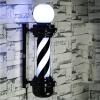 Barber Pole Light Barber Pole LED Rotating Illuminating White Black Light Stripes Waterproof Light Wall Mount Lamp view 2
