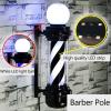 Barber Pole Light Barber Pole LED Rotating Illuminating White Black Light Stripes Waterproof Light Wall Mount Lamp view 4