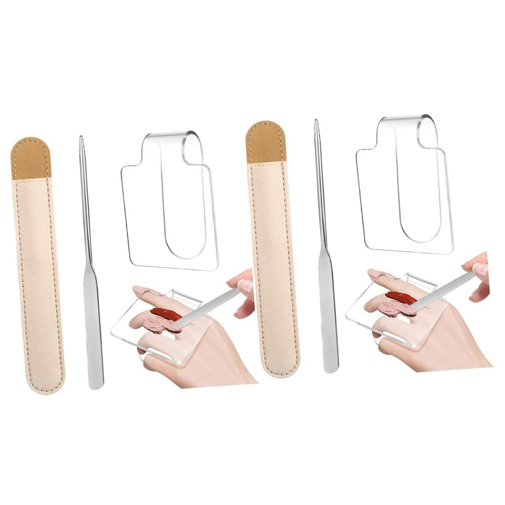 Beavorty 2pcs Makeup Mixing Plate for Foundations Palette Spatula Storage Bag for Levels