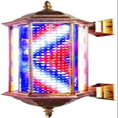 KouRY Barber Pole Light Barber Pole LED Waterproof and Sun-Proof Wall-Mounted Hair Salon Light, Durable and Energy Efficient in Roman Style. (Color : A, Size : B)