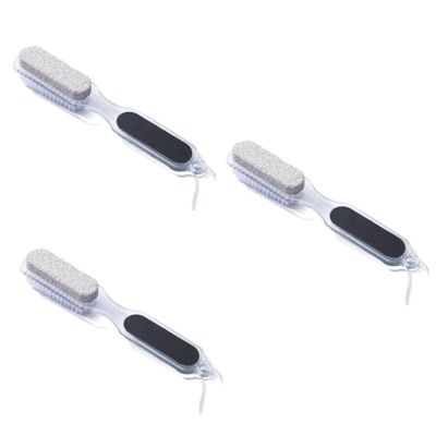 Beavorty 3pcs Exfoliating Foot Care Kit Pumice Stone Nail Brush Foot File Reducer Ergonomic Design for Easy Handling for Spa-Like Home Treatment